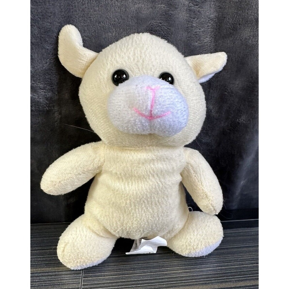 Kellytoy Lamb Sheep Ivory Pink Plush Stuffed Animal Toy Easter 2019 Acrylic Eyes
